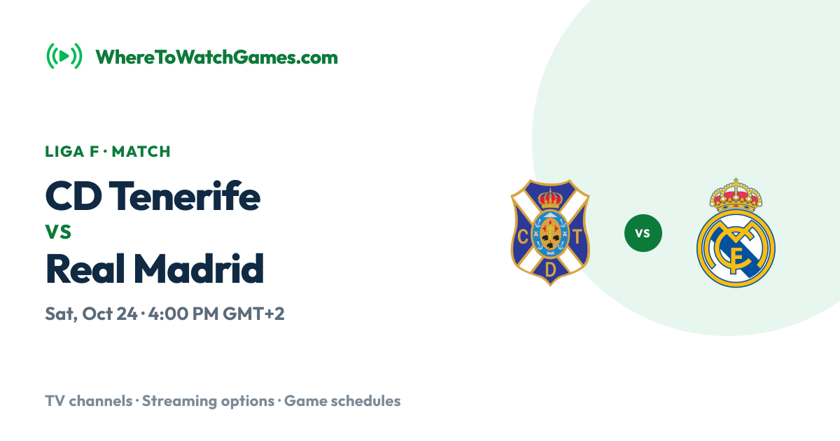 Where to Watch CD Tenerife vs Real Madrid Today: TV & Streaming Options